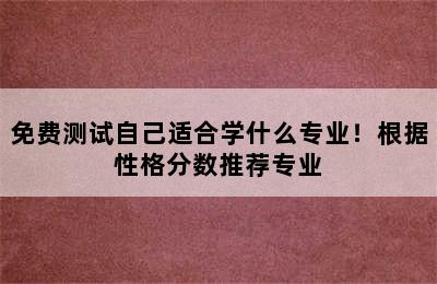 免费测试自己适合学什么专业！根据性格分数推荐专业