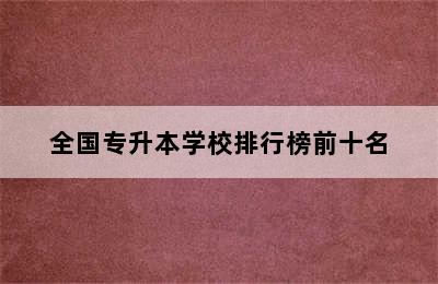 全国专升本学校排行榜前十名