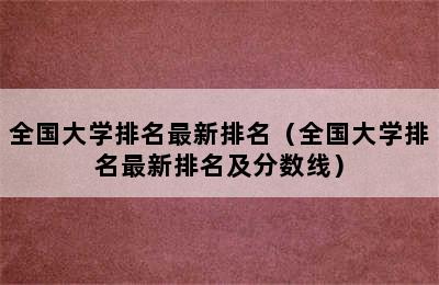 全国大学排名最新排名（全国大学排名最新排名及分数线）