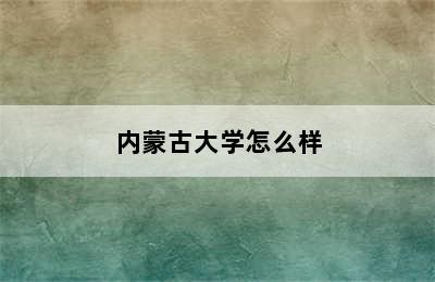 内蒙古大学怎么样