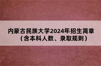 内蒙古民族大学2024年招生简章（含本科人数、录取规则）