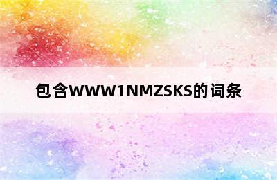 包含WWW1NMZSKS的词条