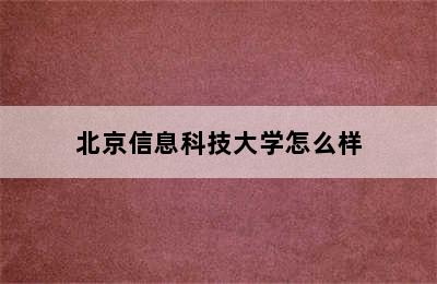 北京信息科技大学怎么样