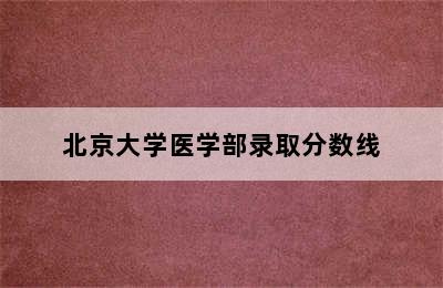 北京大学医学部录取分数线