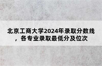 北京工商大学2024年录取分数线，各专业录取最低分及位次