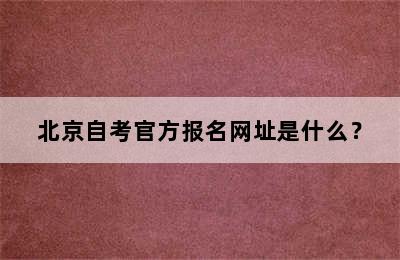 北京自考官方报名网址是什么？