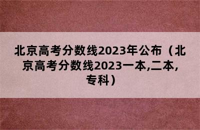 北京高考分数线2023年公布（北京高考分数线2023一本,二本,专科）