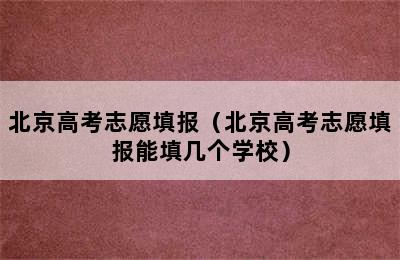 北京高考志愿填报（北京高考志愿填报能填几个学校）