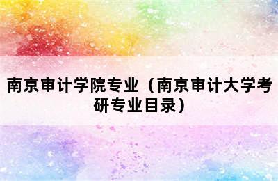 南京审计学院专业（南京审计大学考研专业目录）