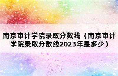 南京审计学院录取分数线（南京审计学院录取分数线2023年是多少）