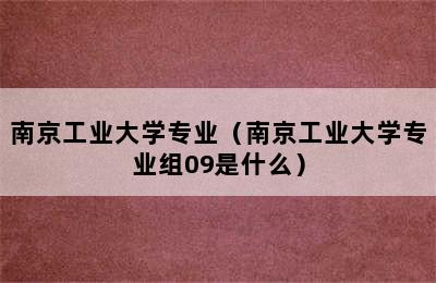 南京工业大学专业（南京工业大学专业组09是什么）