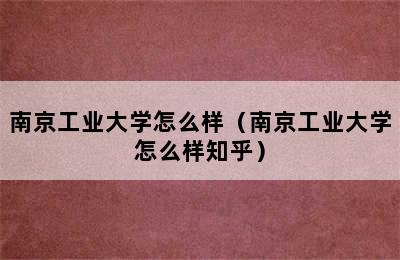 南京工业大学怎么样（南京工业大学怎么样知乎）