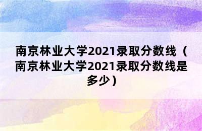 南京林业大学2021录取分数线（南京林业大学2021录取分数线是多少）