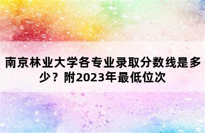 南京林业大学各专业录取分数线是多少？附2023年最低位次