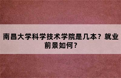 南昌大学科学技术学院是几本？就业前景如何？