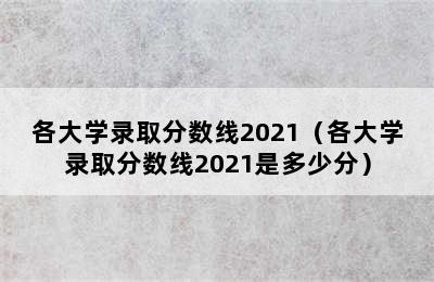 各大学录取分数线2021（各大学录取分数线2021是多少分）