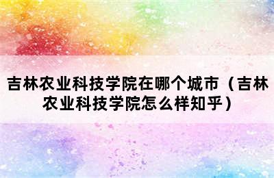 吉林农业科技学院在哪个城市（吉林农业科技学院怎么样知乎）