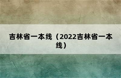 吉林省一本线（2022吉林省一本线）