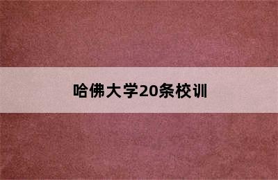 哈佛大学20条校训