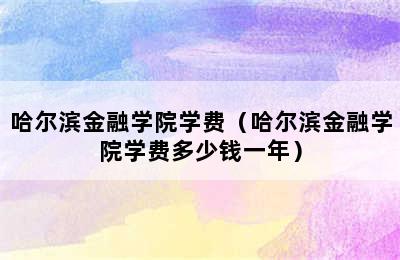 哈尔滨金融学院学费（哈尔滨金融学院学费多少钱一年）