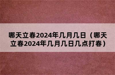 哪天立春2024年几月几日（哪天立春2024年几月几日几点打春）