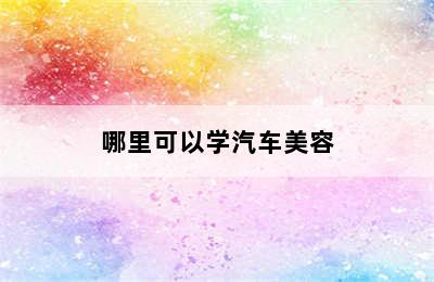 哪里可以学汽车美容