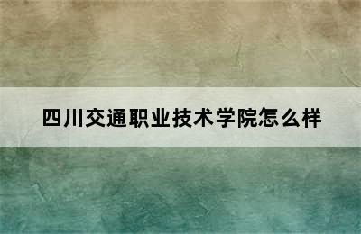 四川交通职业技术学院怎么样