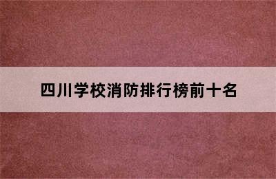 四川学校消防排行榜前十名