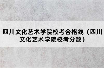 四川文化艺术学院校考合格线（四川文化艺术学院校考分数）