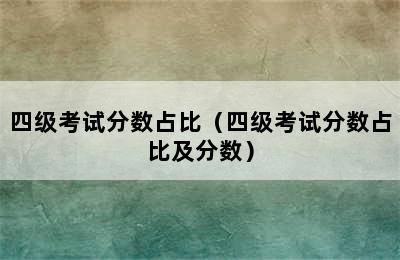 四级考试分数占比（四级考试分数占比及分数）