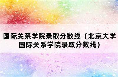 国际关系学院录取分数线（北京大学国际关系学院录取分数线）