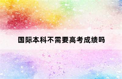 国际本科不需要高考成绩吗