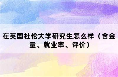 在英国杜伦大学研究生怎么样（含金量、就业率、评价）