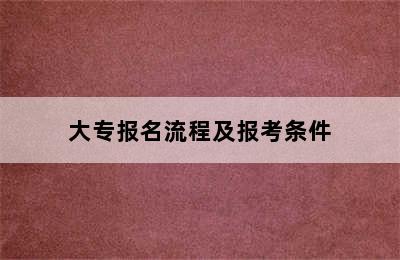 大专报名流程及报考条件