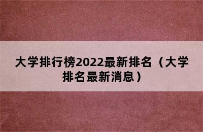 大学排行榜2022最新排名（大学排名最新消息）