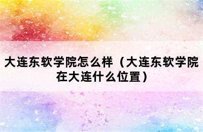 大连东软学院怎么样（大连东软学院在大连什么位置）