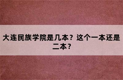 大连民族学院是几本？这个一本还是二本？