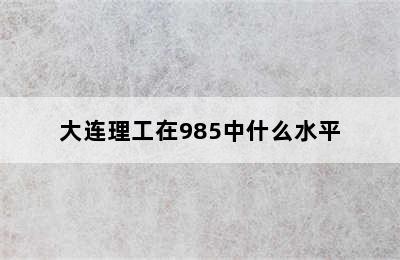 大连理工在985中什么水平