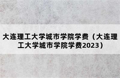 大连理工大学城市学院学费（大连理工大学城市学院学费2023）