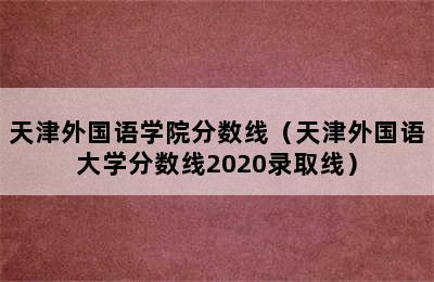 天津外国语学院分数线（天津外国语大学分数线2020录取线）