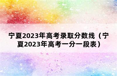 宁夏2023年高考录取分数线（宁夏2023年高考一分一段表）