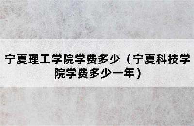 宁夏理工学院学费多少（宁夏科技学院学费多少一年）