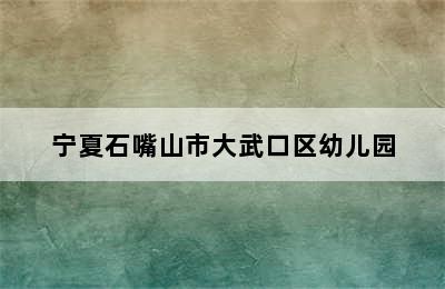 宁夏石嘴山市大武口区幼儿园