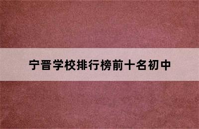 宁晋学校排行榜前十名初中