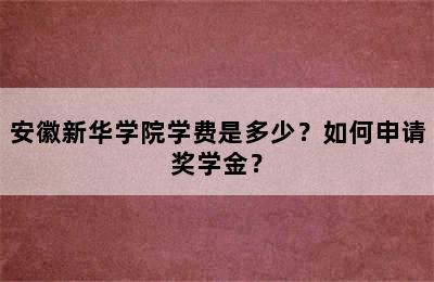 安徽新华学院学费是多少？如何申请奖学金？