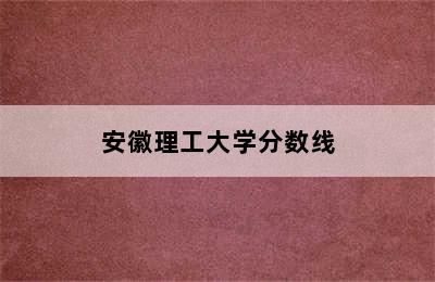 安徽理工大学分数线