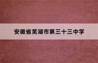 安徽省芜湖市第三十三中学