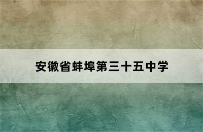 安徽省蚌埠第三十五中学