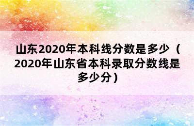 山东2020年本科线分数是多少（2020年山东省本科录取分数线是多少分）