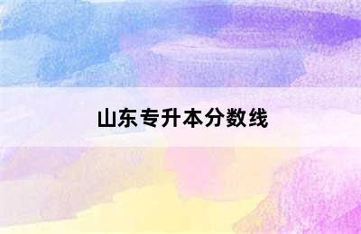 山东专升本分数线